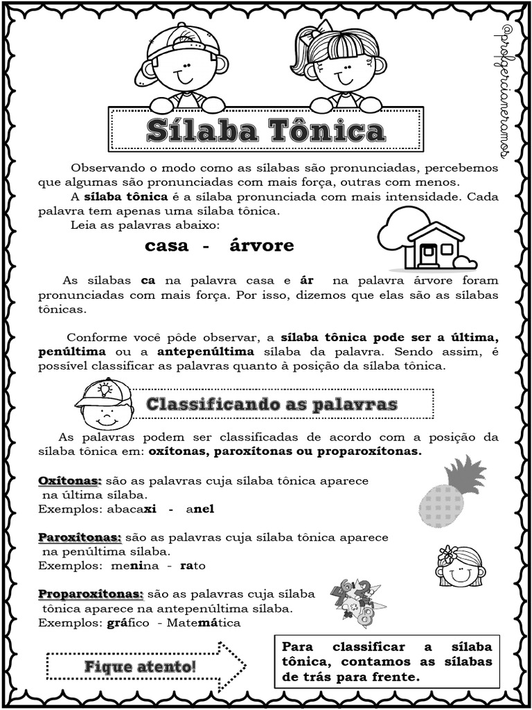 Sílaba Tonica | Download grátis PDF | Estresse (Linguística) | Sílaba