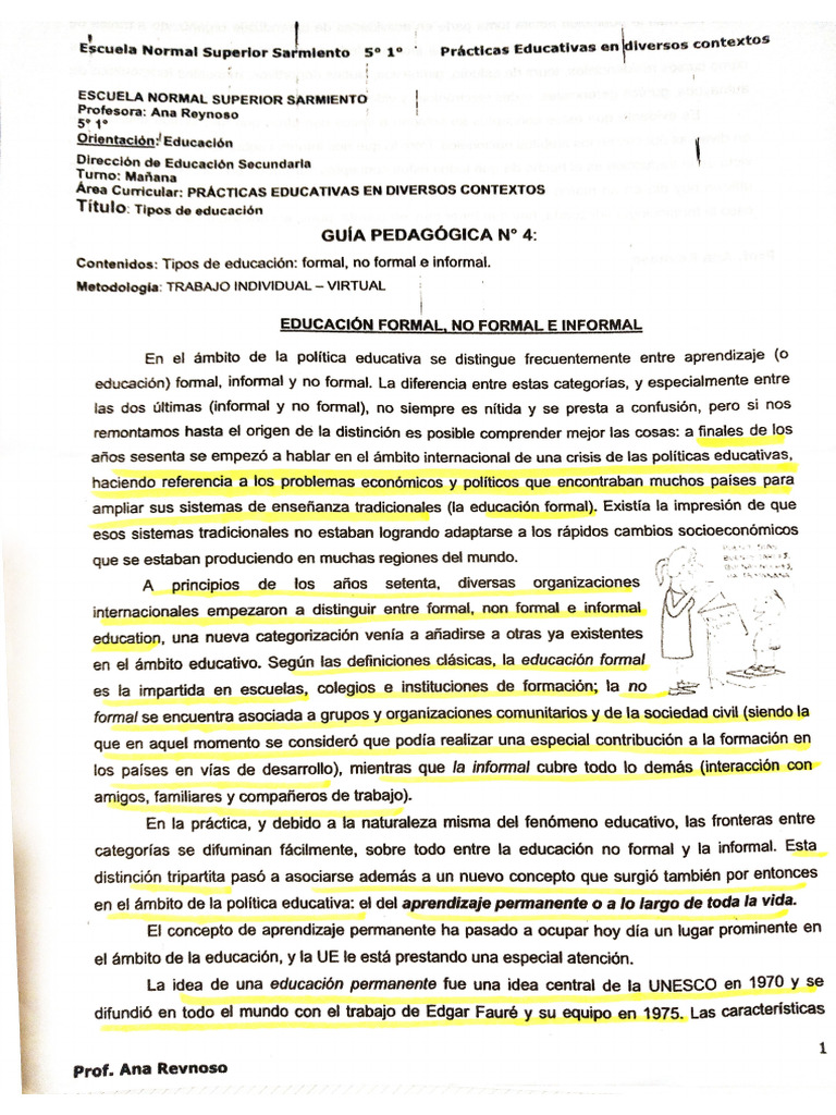 Educación Formal, No Formal e Informal | PDF