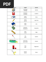 Fichas de Los Utiles Escolares en Ingles Gratis | PDF