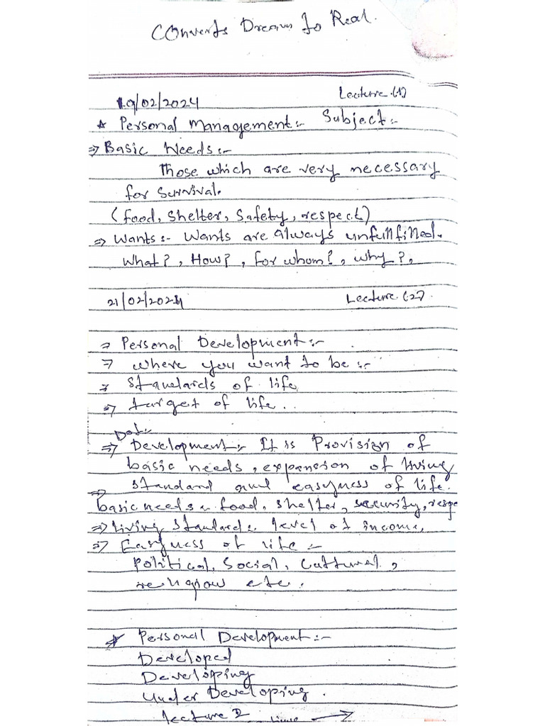 Personal Management 1 | PDF