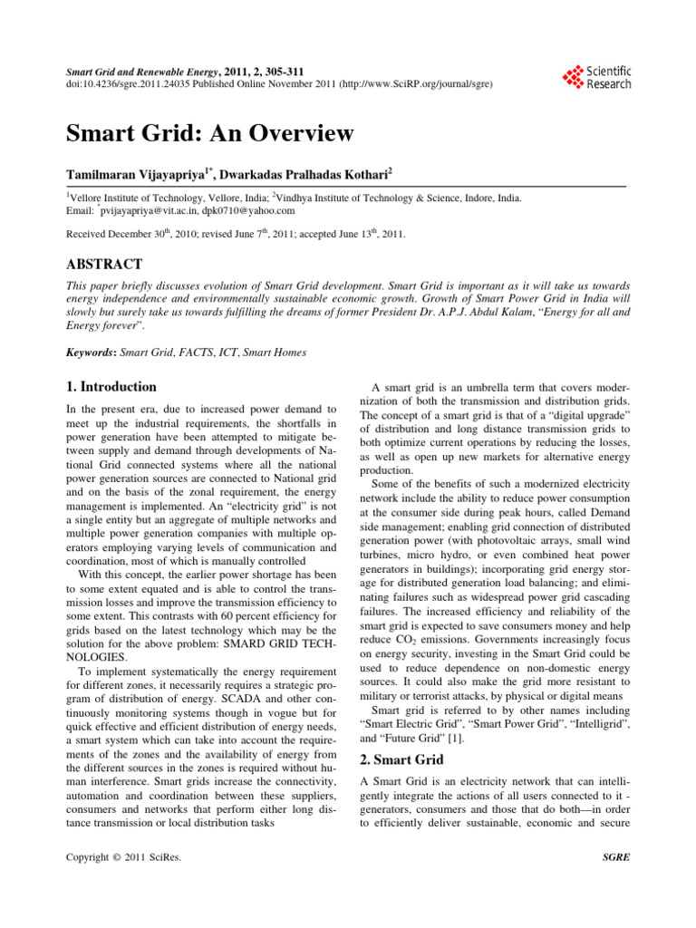 Smart Grid An Overview | PDF | Electrical Grid | Smart Grid