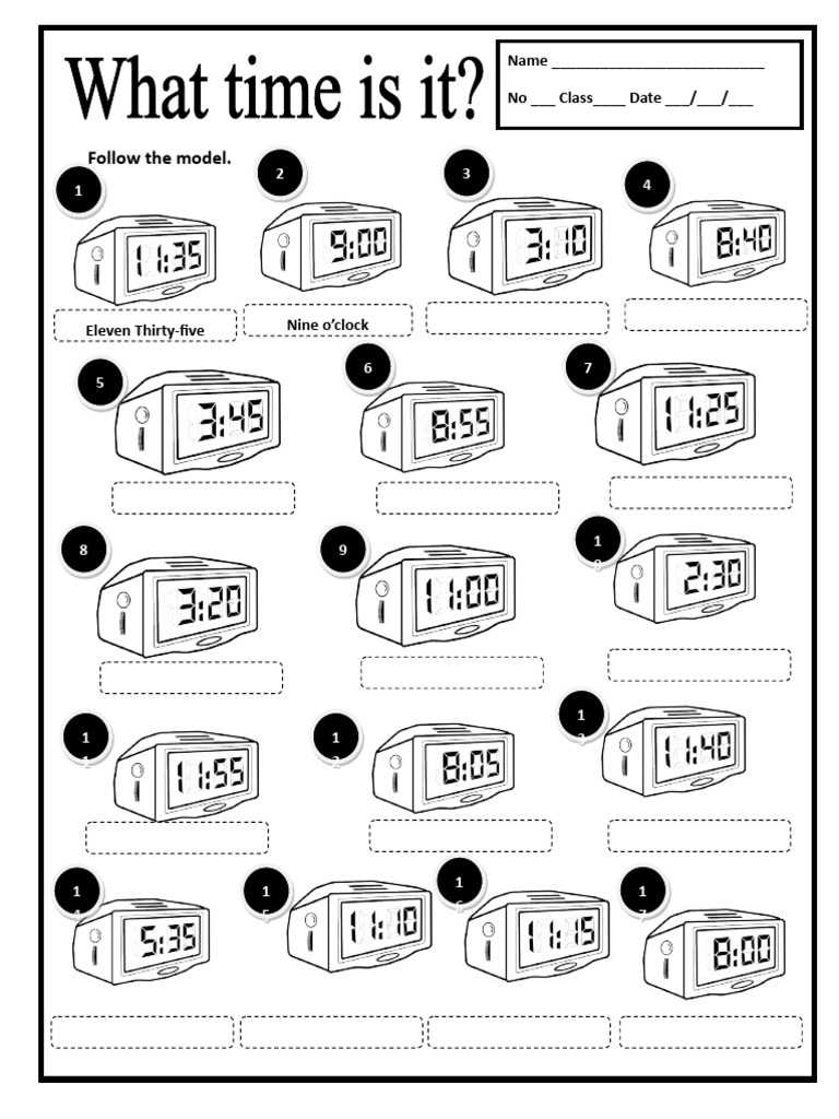 Time Telling Practice Worksheet | PDF