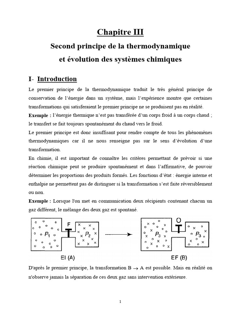 Second principe de la thermodynamique | PDF | Entropie | Deuxième ...