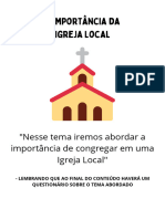 Escola Bíblica - A Importancia Da Igreja Local