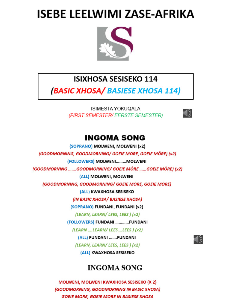 Basic Xhosa Language Learning Guide | PDF | South Africa | Bantu