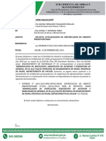 INFORME N°050 SOLICITUD DE ACTUALIZACION DE CERTIFICACION REQUERIMIENTO DE MATERIALES N°05 - PALACIO