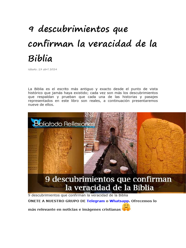 9 Descubrimientos Que Confirman La Veracidad De La Biblia Descargar