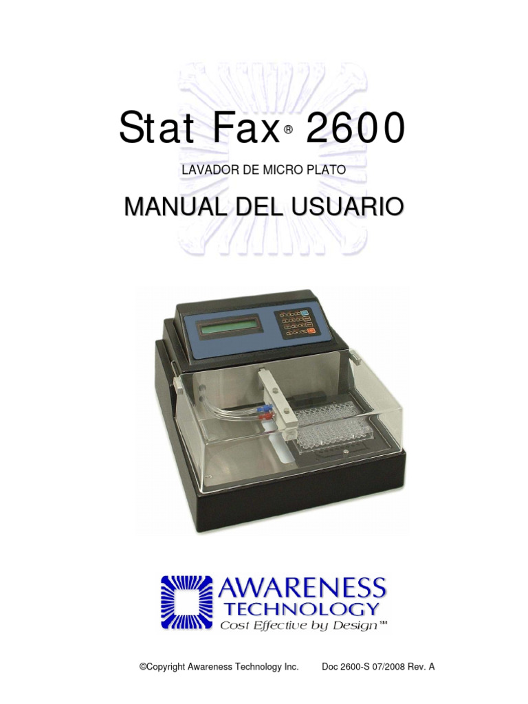 Awareness - Lavador Stat Fax 2600 - Manual de Instrucciones (Esp) | PDF ...