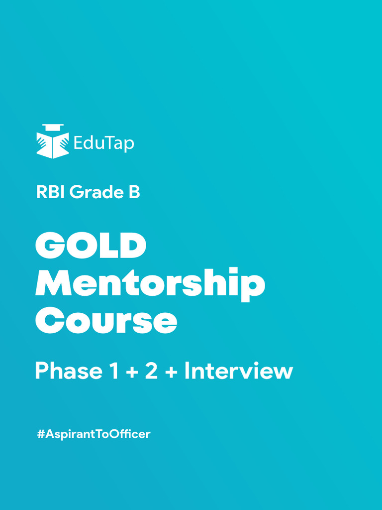 Brochure RBI Grade B Gold Course 1 | PDF | Multiple Choice | Mentorship