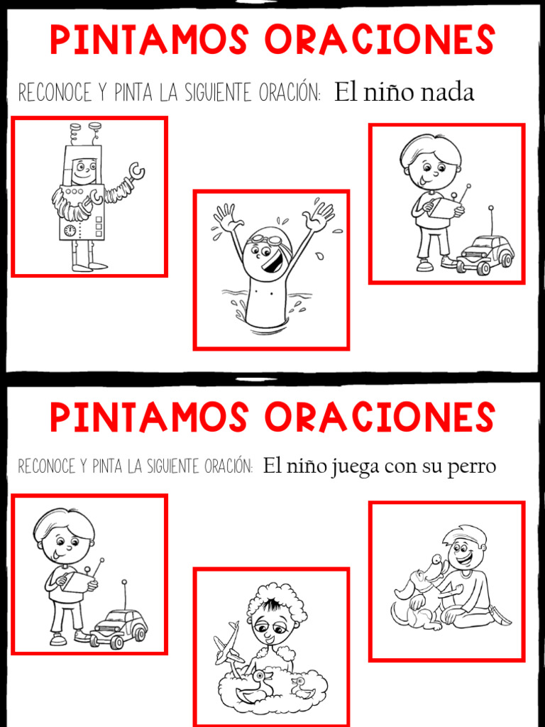 Oraciones para Pintar con Niños | PDF | Artes del Lenguaje y Comunicación