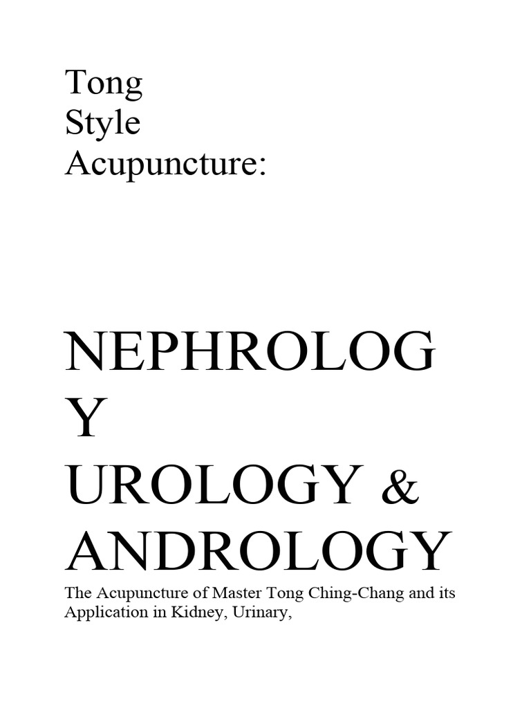 Master Tong's Acupuncture for Urology | PDF | Self-Improvement | Wellness