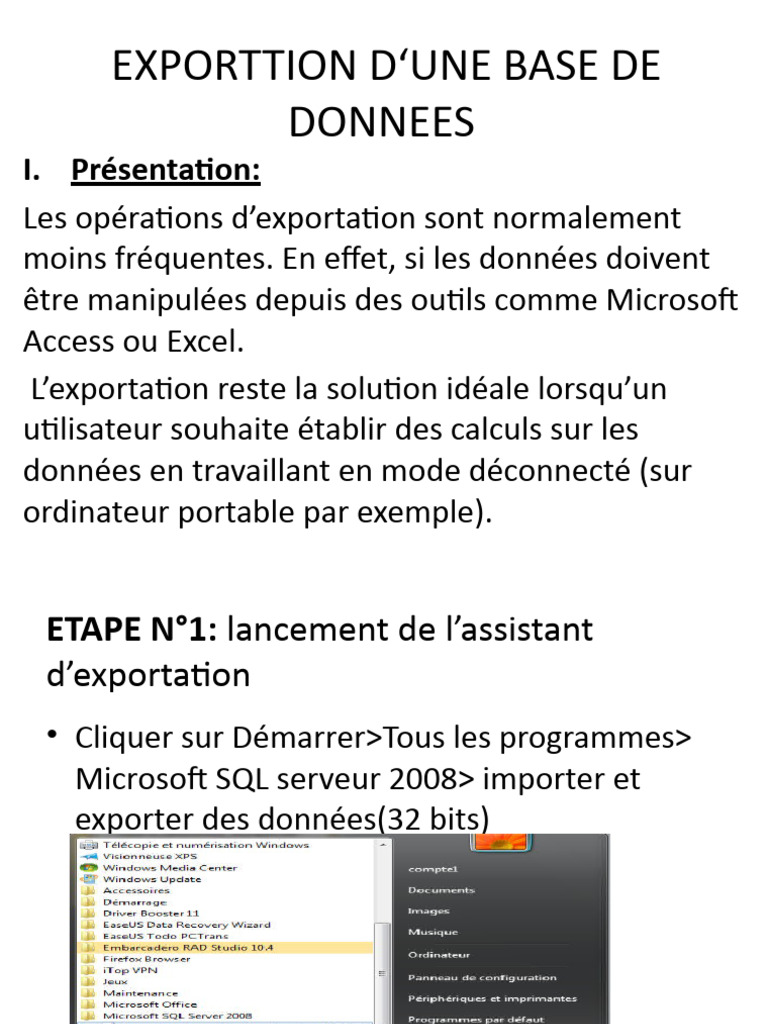 Exporttion D Une Base de Donnees | PDF | Ordinateurs