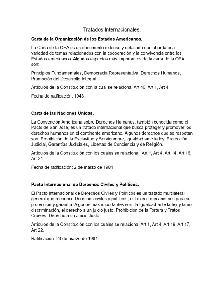 Tratados Internacionales de Derechos Humanos | PDF | Convenio europeo ...