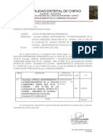 Municipalidad Distrital de Chipao: Informe #386-2022 - Mdch-Odsur/ NVVH