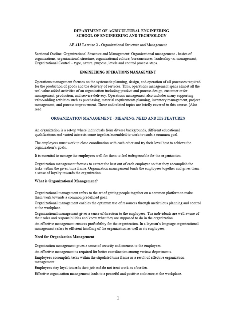 Ae 413 lecture 1 introduction to organization management 2022 23