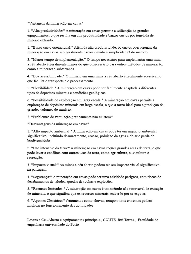 Vantagens e desvantagens pdf