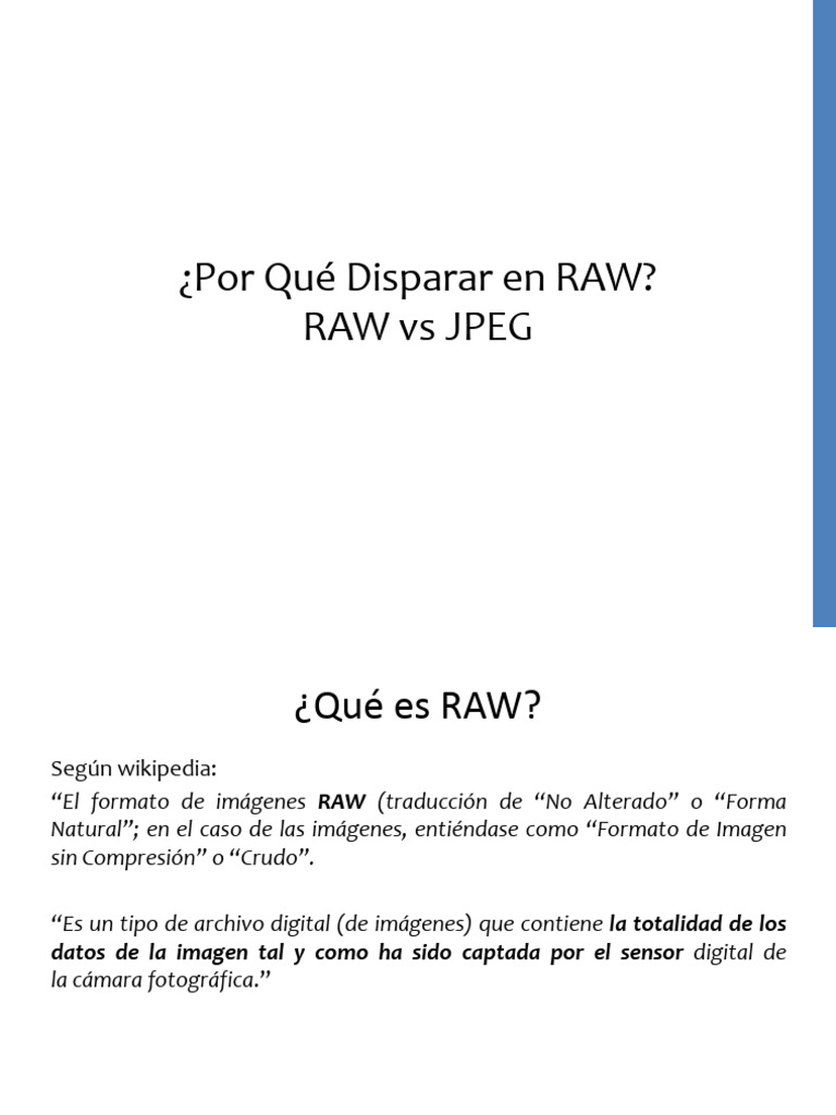 Ventajas de Disparar en RAW | PDF | Formato de imagen sin procesar ...