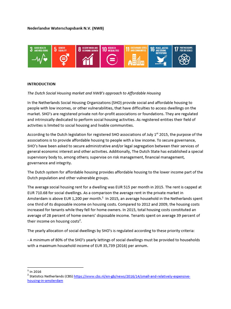 Affordable Housing Bond Framework NWB Bank PDF Public Housing Loans
