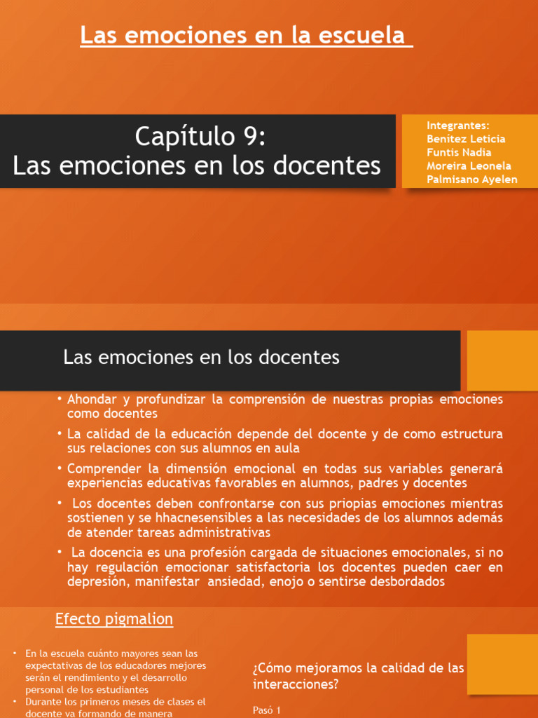 Emociones en Docentes y su Impacto Educativo | PDF | Las emociones ...