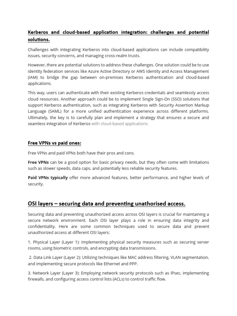 Integrating Kerberos with Cloud Apps | PDF | Osi Model | Virtual ...