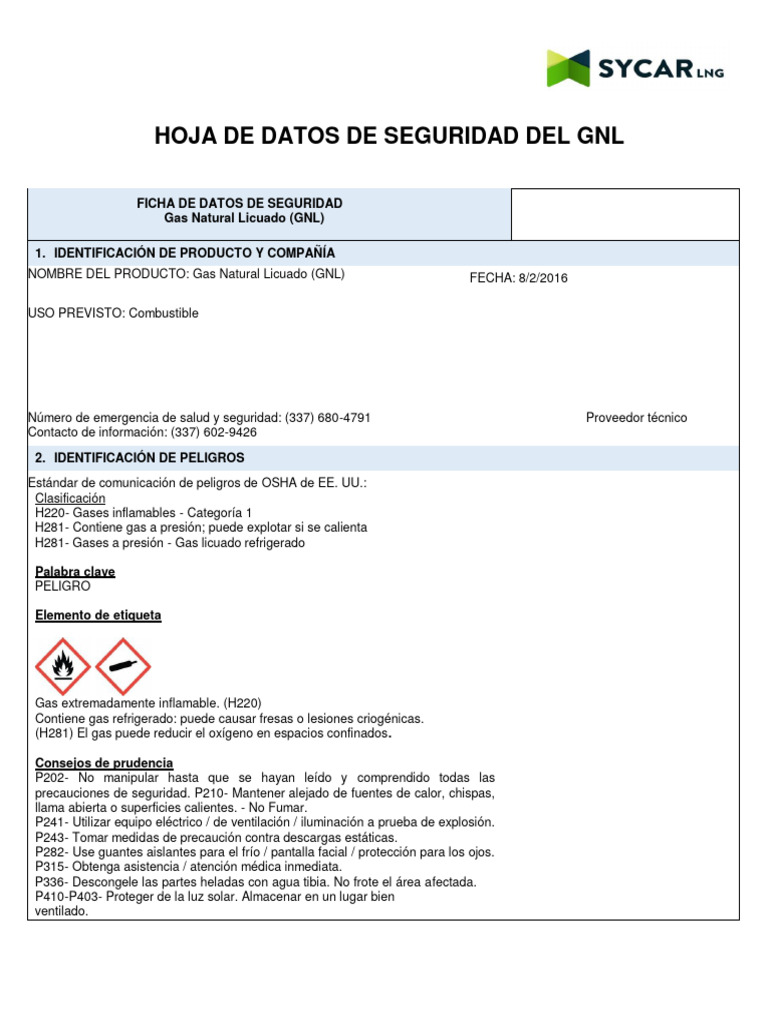 Seguridad en el Manejo de GNL | PDF | Gas natural licuado | Gas natural