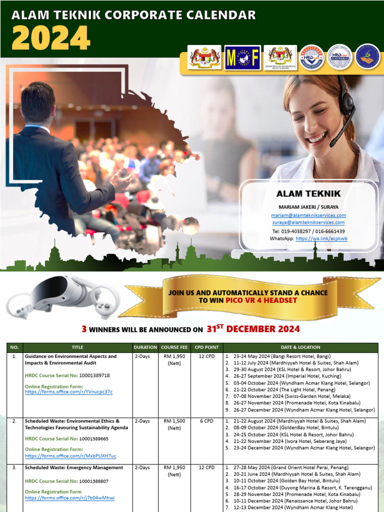 Alam Teknik Training Calendar 2024 PDF Economy And The Environment