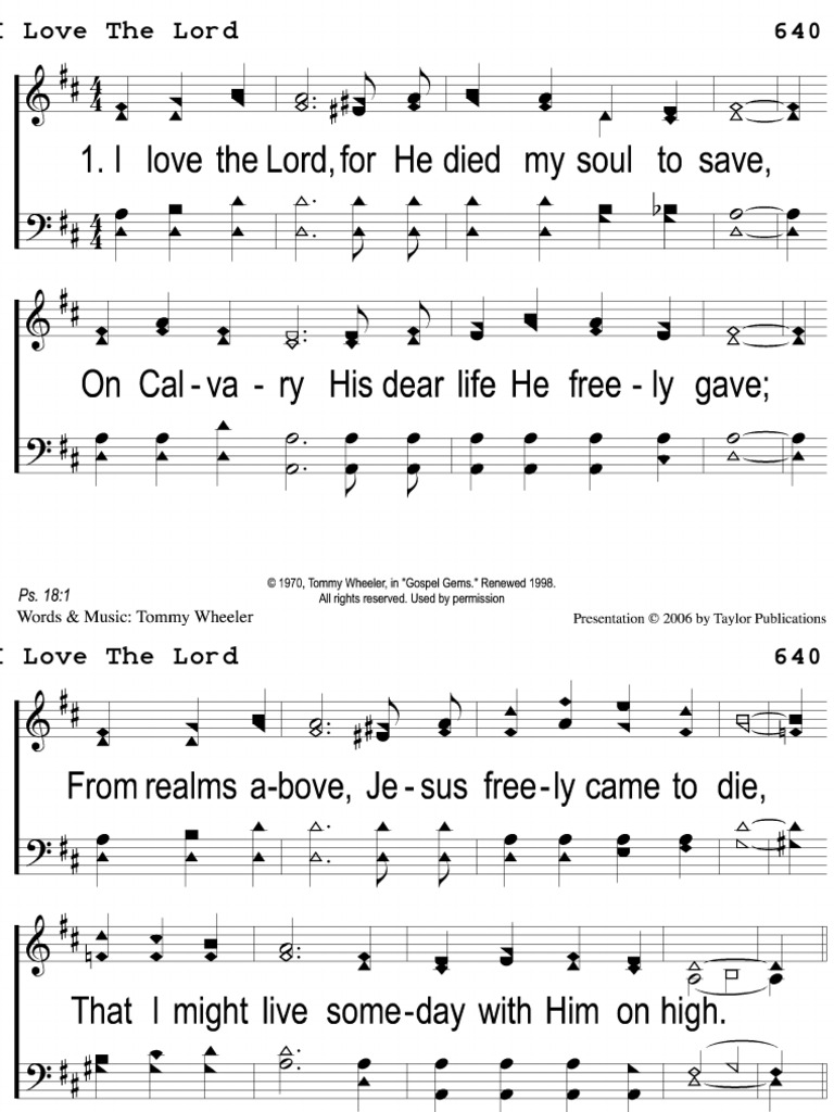I Love the Lord Lyrics Collection | PDF