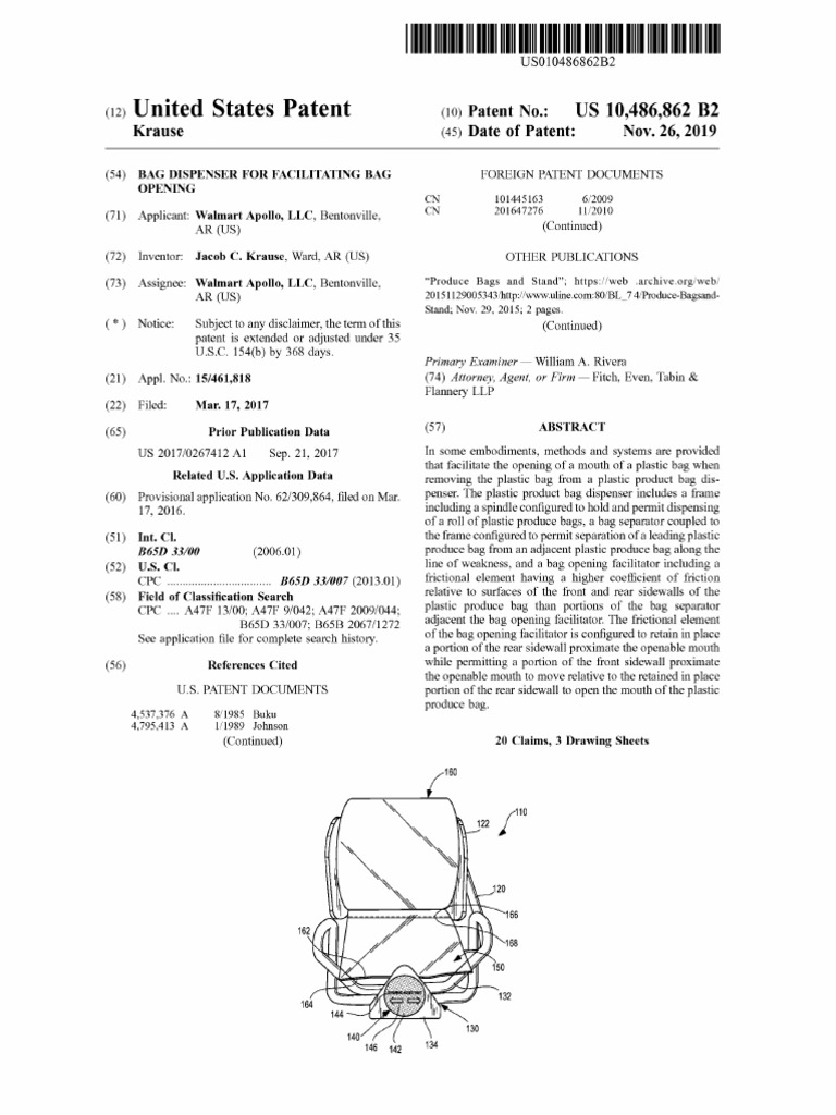 Bag Dispenser Patent for Easy Opening | PDF | Textiles | Friction