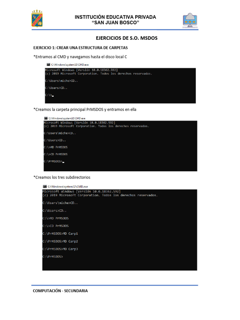 COMPUTACION Comandos CMD | PDF | Archivo de computadora | Gestión de datos