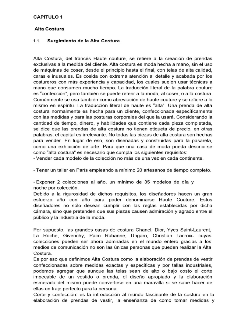Historia y Teoría de la Alta Costura | PDF | Vestir | Ropa