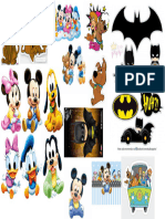 Sticker Mickey Bebe Scooby Doo y Batman