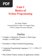 Unit 1 Basics of Python