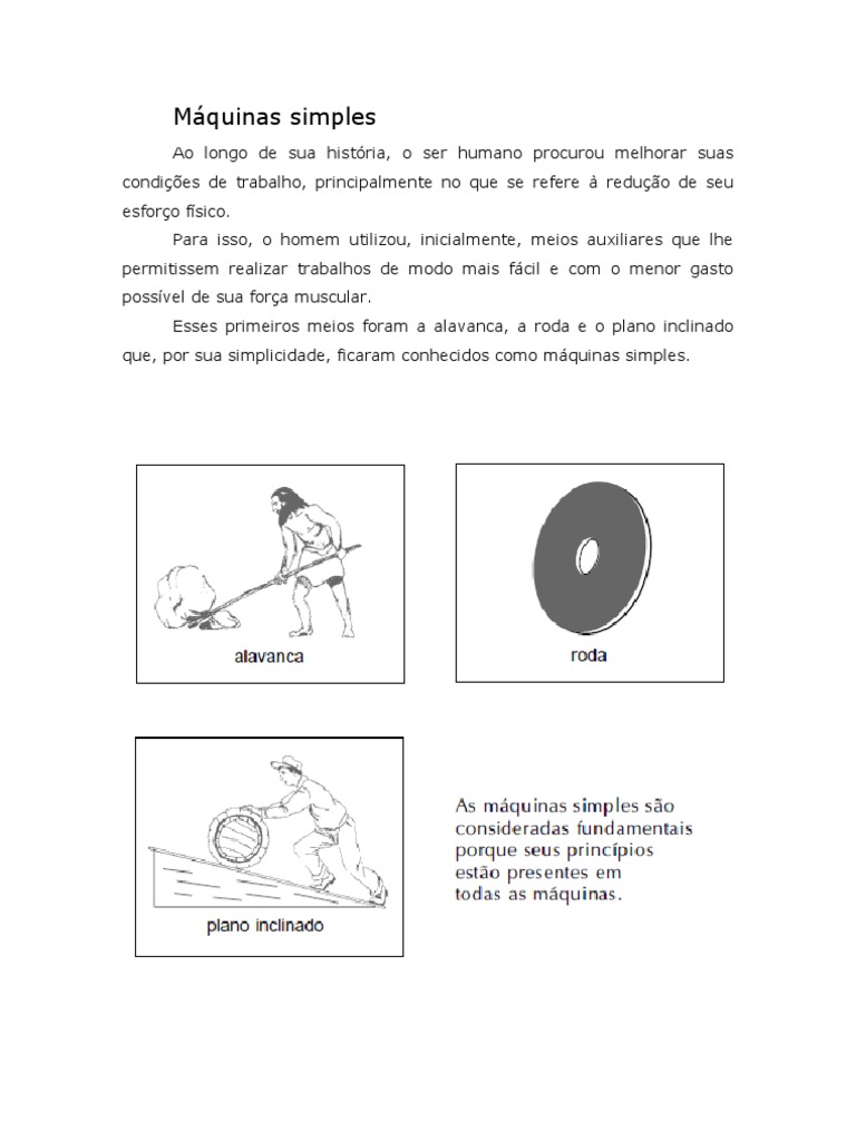 Máquinas Simples Pdf Roda Alavanca