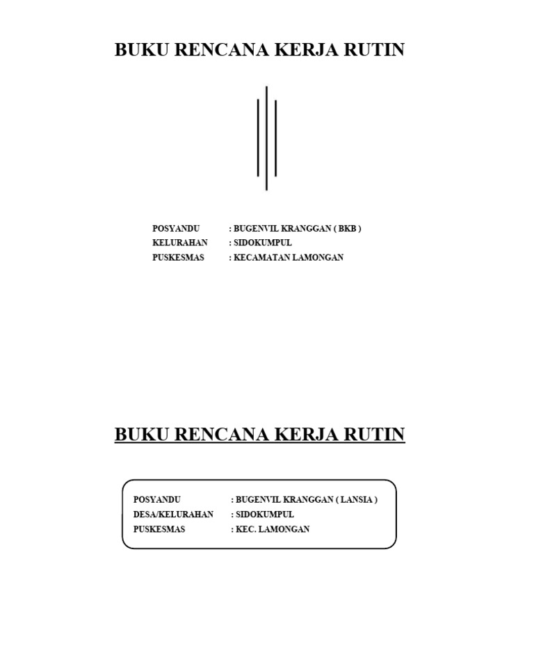 Cover Rencana Kerja Rutin | PDF