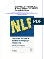 (Download PDF) Cognitive Approach To Natural Language Processing 1St Edition Bernadette Sharp Online Ebook All Chapter PDF