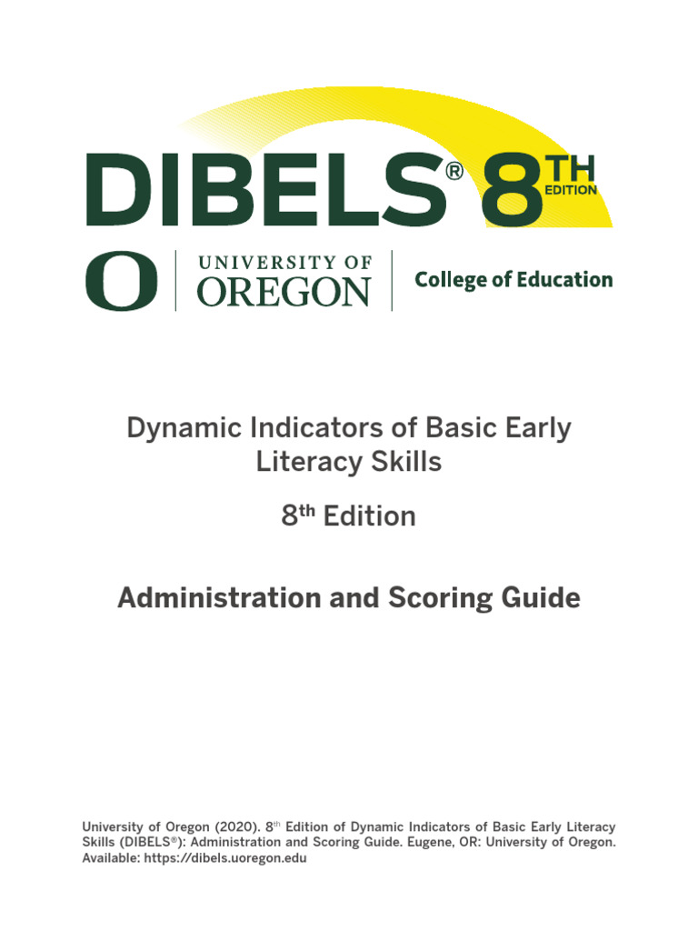 Dibels 8 Admin and Scoring Guide 05 2020 PDF PDF