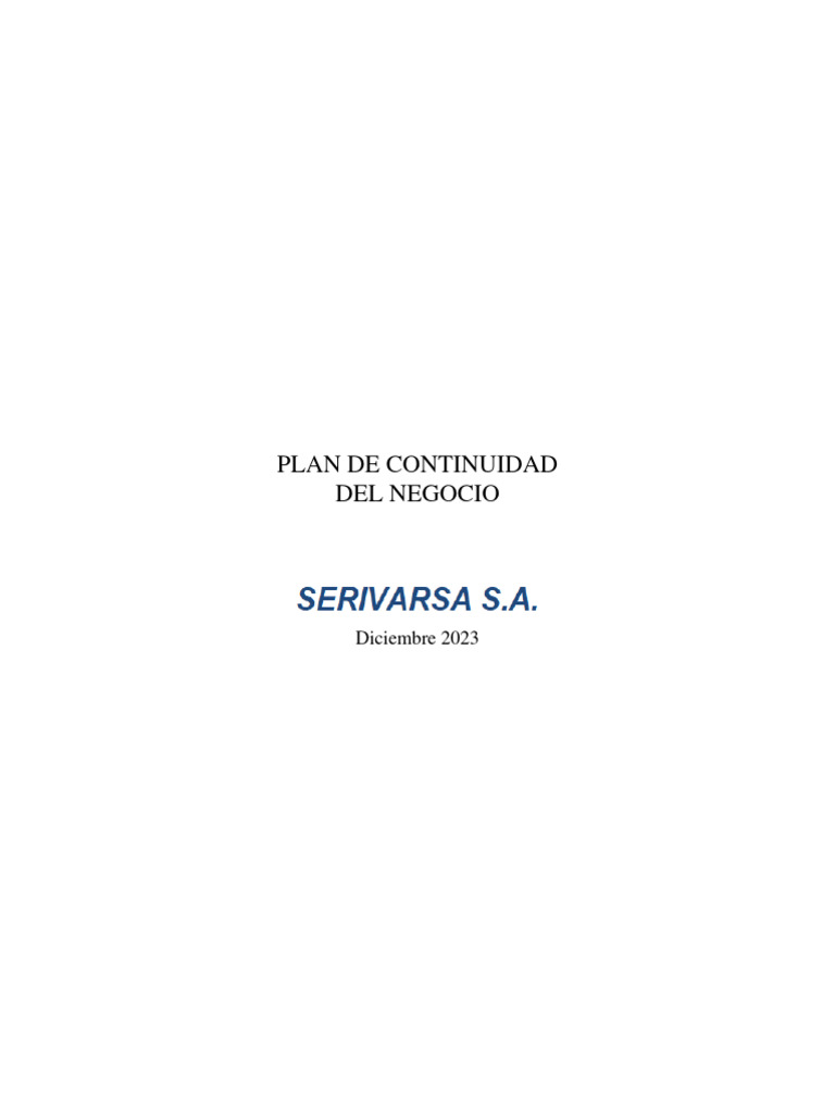 Plan de Continuidad del Negocio 2023 | PDF | La seguridad informática ...