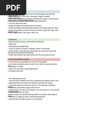 vacation rental cleaning checklist