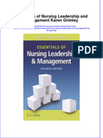 (Download PDF) Essentials of Nursing Leadership and Management Karen Grimley Online Ebook All Chapter PDF