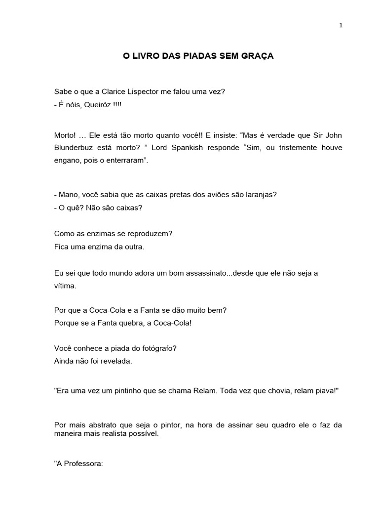 O Livro Das Piadas Sem Graca Pdf