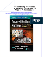 [Download pdf] Advanced Machining Processes Innovative Modeling Techniques 1St Edition Angelos P Markopoulos online ebook all chapter pdf 