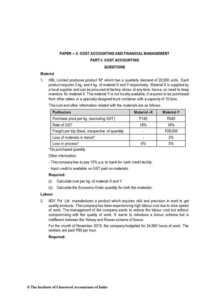 Cost Accounting and Financial Management Guide | PDF | Cost Accounting ...