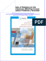 [Download pdf] Essentials Of Statistics For The Behavioral Sciences Mindtap Course List 10Th Edition Frederick J Gravetter online ebook all chapter pdf 