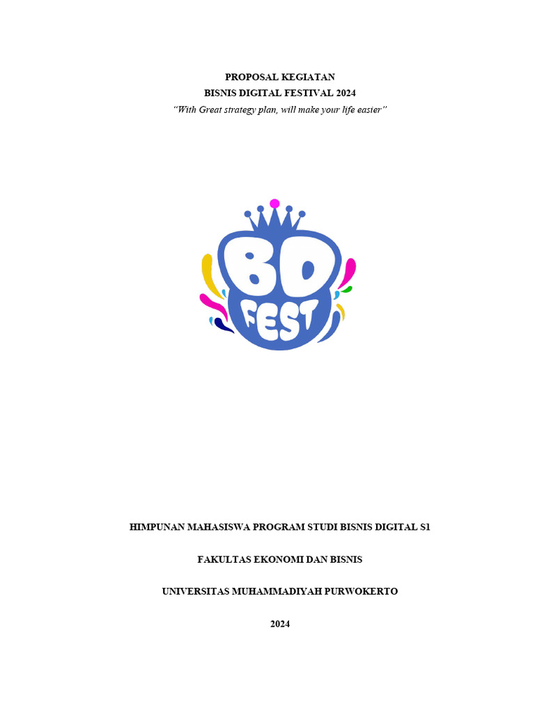 Proposal Bisnis Digital Festival 2024 | PDF | Bisnis