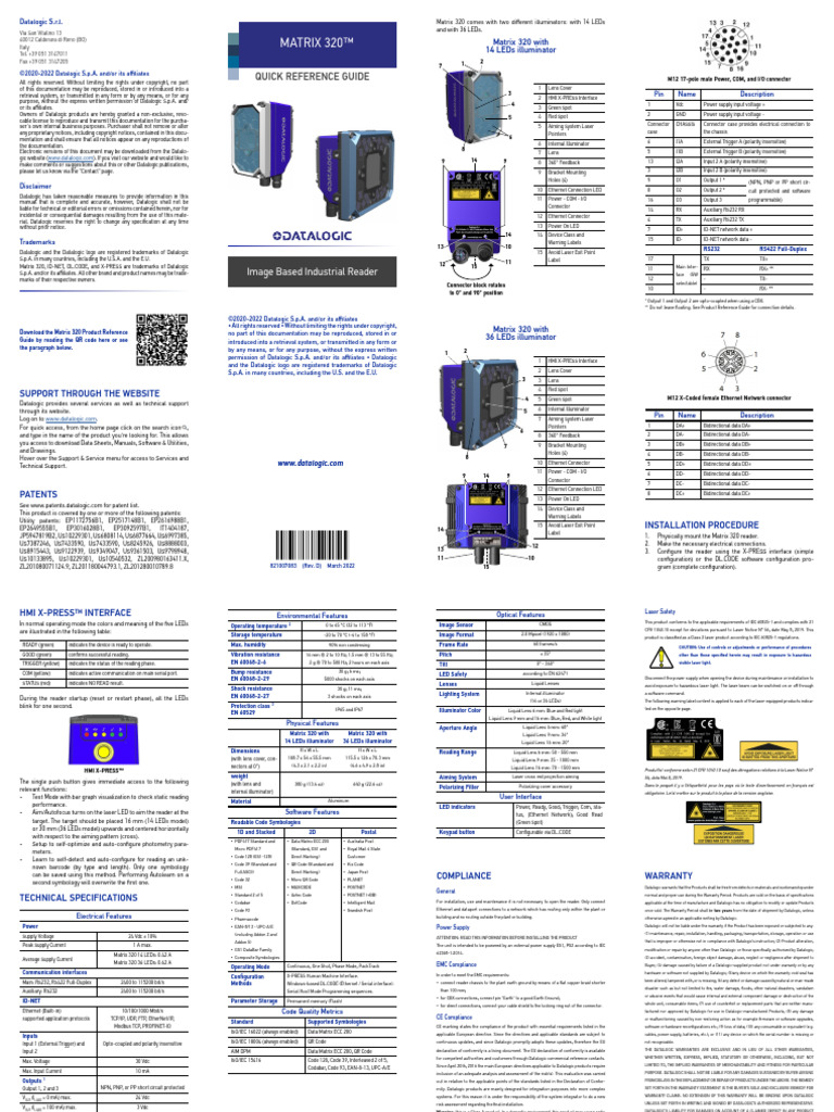 Matrix 320 2MP Liquid Lens Quick Reference Guide (ENG) | PDF | Barcode ...