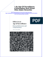 (Download PDF) Ethics in An Age of Surveillance Personal Information and Virtual Identities Adam Henschke Online Ebook All Chapter PDF
