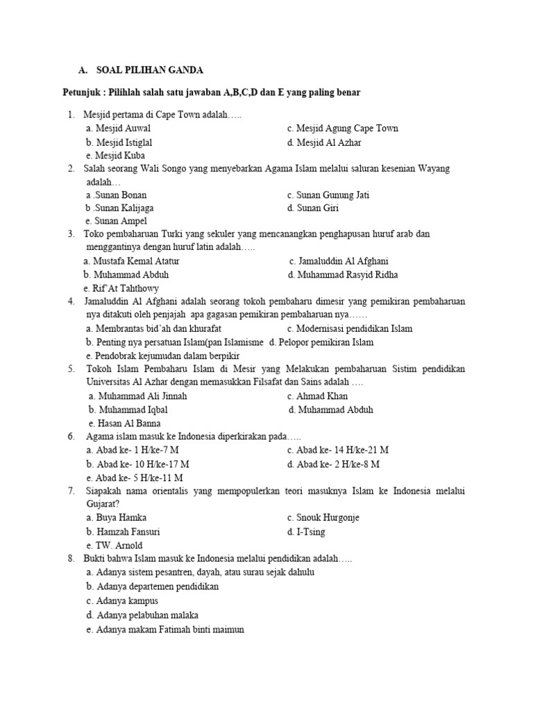 Menjodohkan Soal Dan Benar Salah Pdf