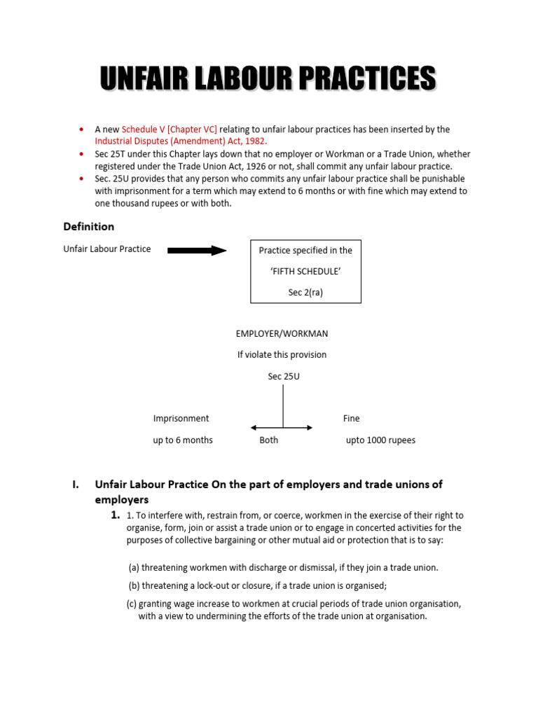 Unfair Labour Practices Guide | PDF | Strike Action | Trade Union