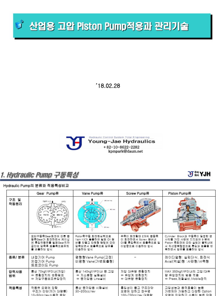 Hydraulic Pump 관리기술 | PDF