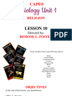 Sociology Unit 1 - Lesson 10 Religion